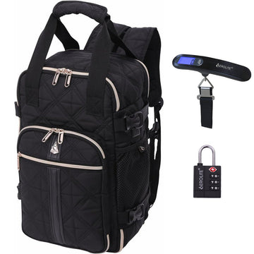 Aerolite 40x20x25cm Ryanair Maximum Premium Eco - Friendly Backpack with 10 Years Warranty (Quilted) + Luggage Scale + TSA Lock - Aerolite UK